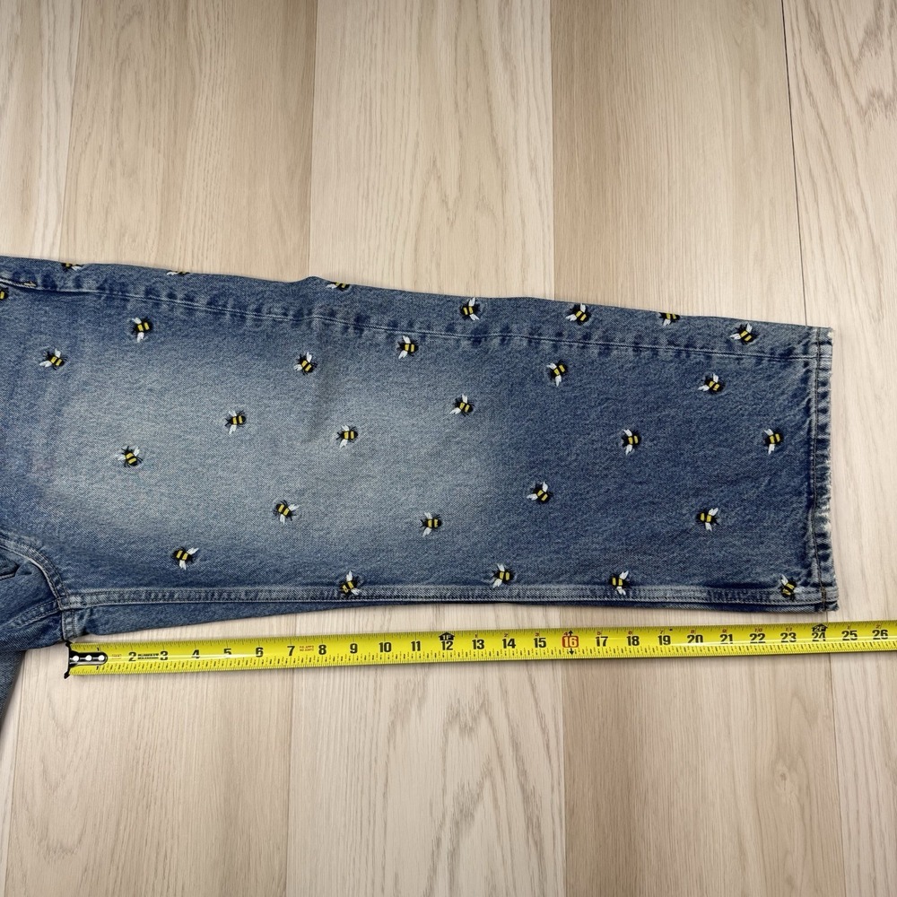 We The Free Jeans Ankle Bees Deep Trance Embroidered Dropped Boyfriend Button 29 - Picture 15 of 15